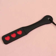 PU Leather Double Layers Spanking Paddle Whip Flogger Punish Flirt Couples BDSM