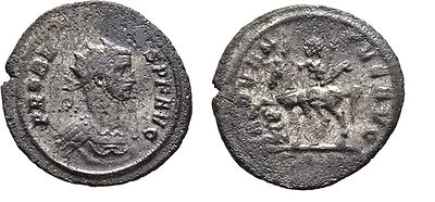 Ancient Rome Probus AD 276-282 Silvered AE Antoniani Horseback  #4