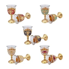 2 Pieces Embossed Wine Cup Toasting Glasses Mini Communion Cup Mini Goblet for