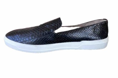 VIA SPIGA Womens Slip On Loafers, Black Leather, 10M  display picture 3