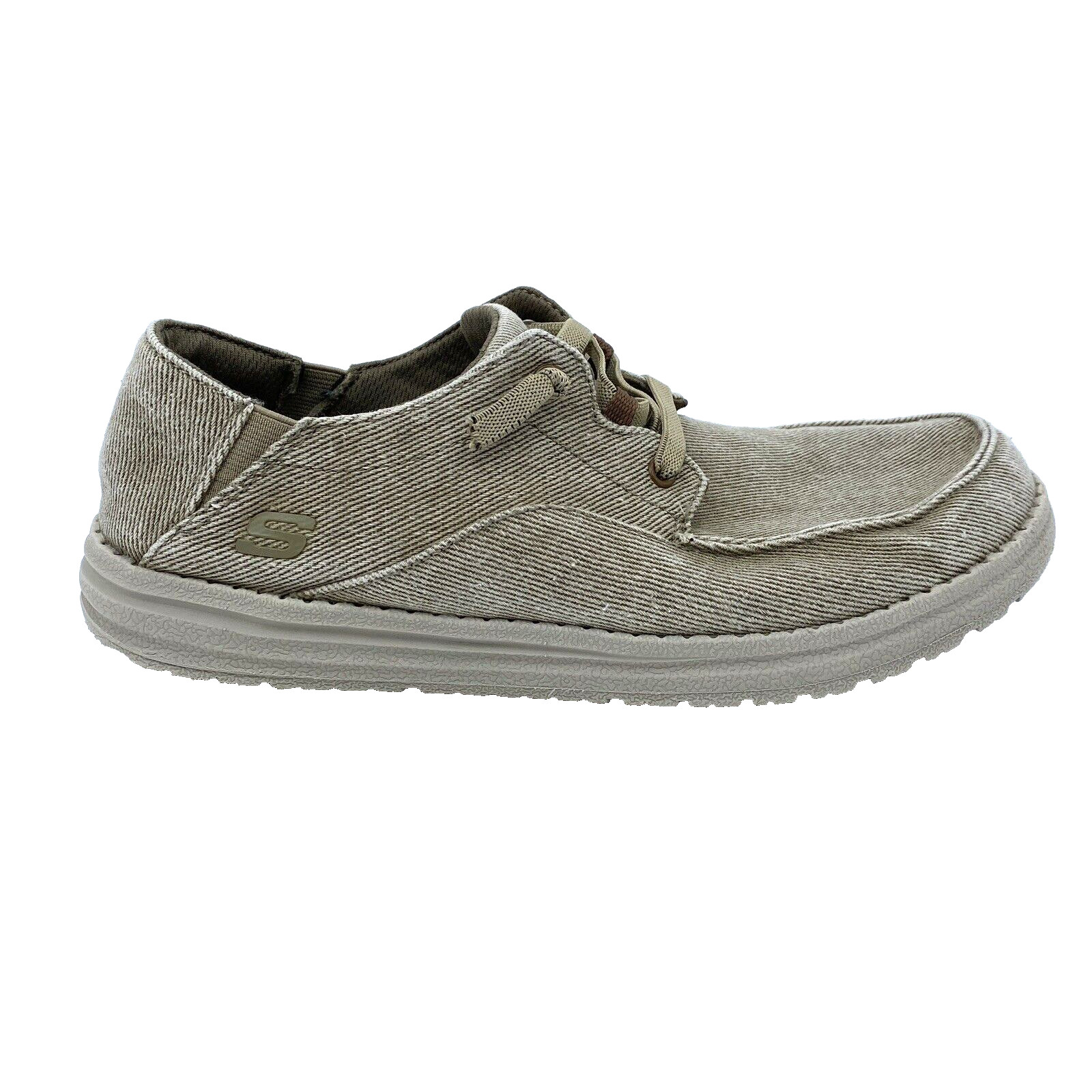 Mens Classic Fit Skechers Melson Volgo Slip On Tan Canvas