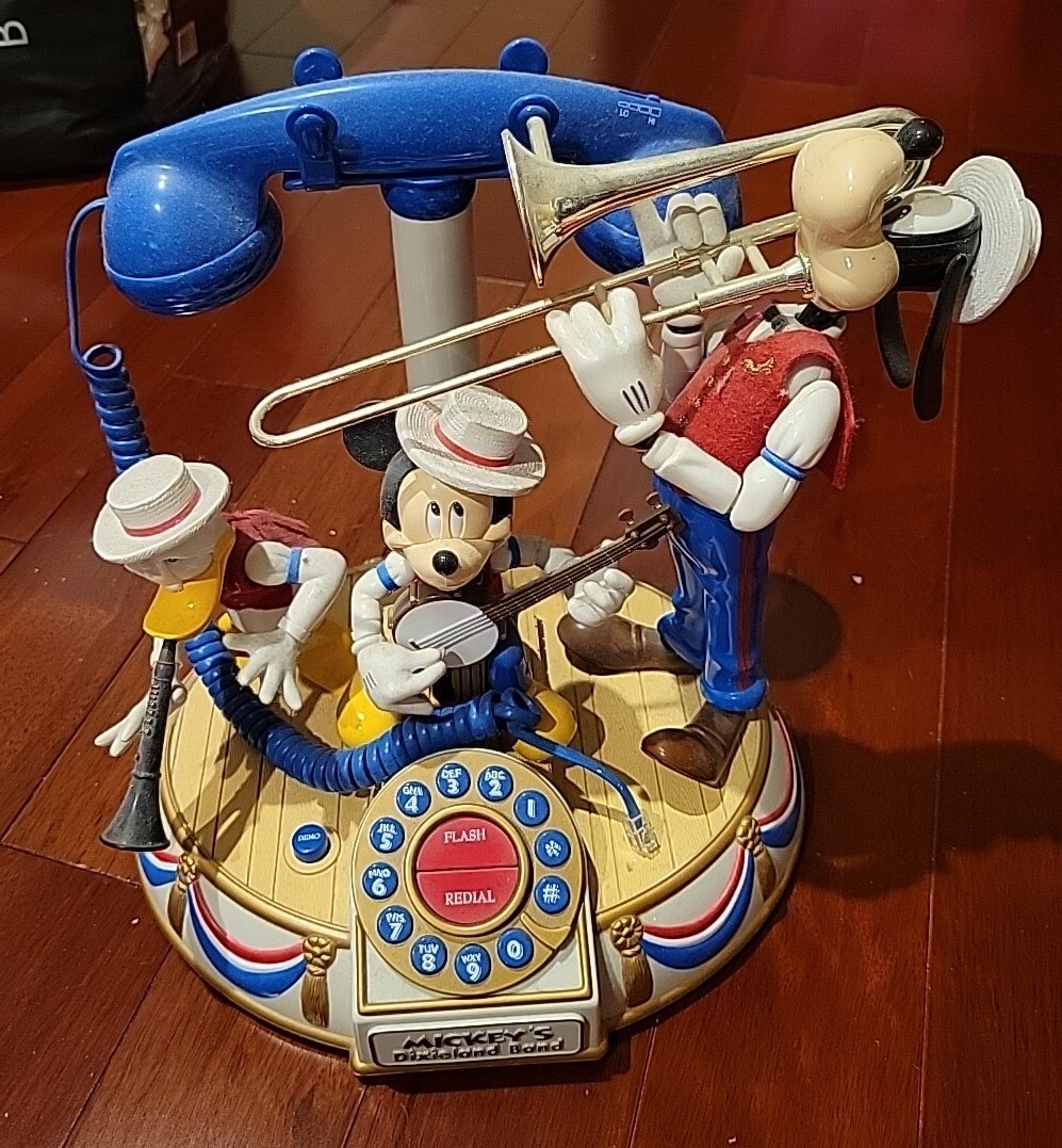 Vintage Disney Dixieland Band Telephone Mickey Donald Goofy