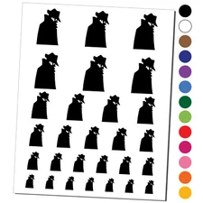 Spy Noir Espionage Trench Coat and Hat Temporary Tattoo Water Resistant Set