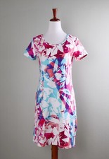 T BY TALBOTS $109 Vibrant Floral Stretch Casual Criss Cross Dress Size XS
