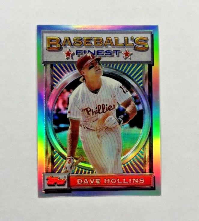 1993 Topps Finest Baseball Refractor Dave Hollins #23 Philadelphia Phillies Foto 3 de 3