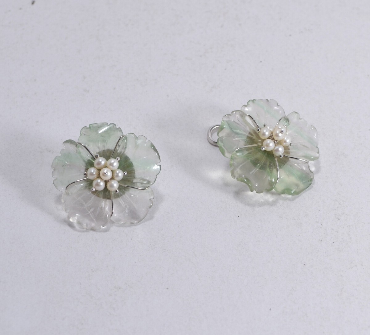 ORECCHINI ARGENTO 925 RODIATO PERLE FIORI FLUORITE CLIPS SENZA PERNO AGHT 0818 ORECCHINI ARGENTO 925 RODIATO PERLE FIORI FLUORITE CLIPS SENZA PERNO AGHT 0818