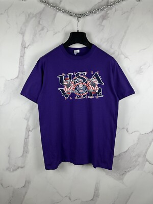 Vintage Anvil USA Florida Big Logo T-Shirt Lila Größe L