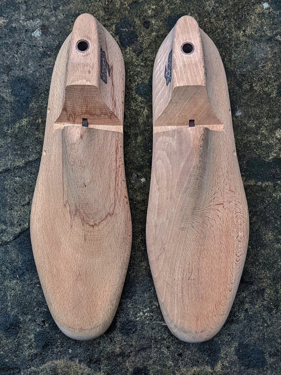 Vintage Pair Wooden Men's Shoe Lasts Spring Line Size UK 17 Extra