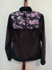 Fila Sport size M women's jacket black pink color LS collared zip up EUC