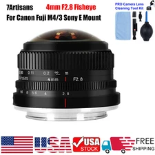 7artisans 4mm F2.8 Fisheye Manual Prime Lens For Canon Fuji M4/3 Sony E Mount