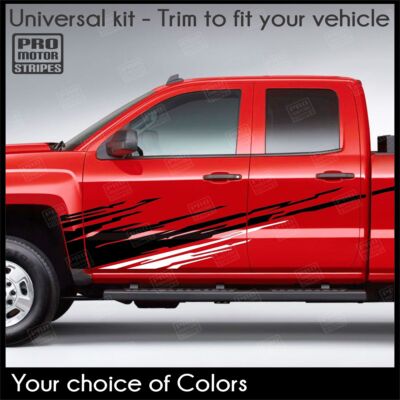 Universal Dirt Splash Accent Side Stripes Decals For Truck or SUV (Choose Color)