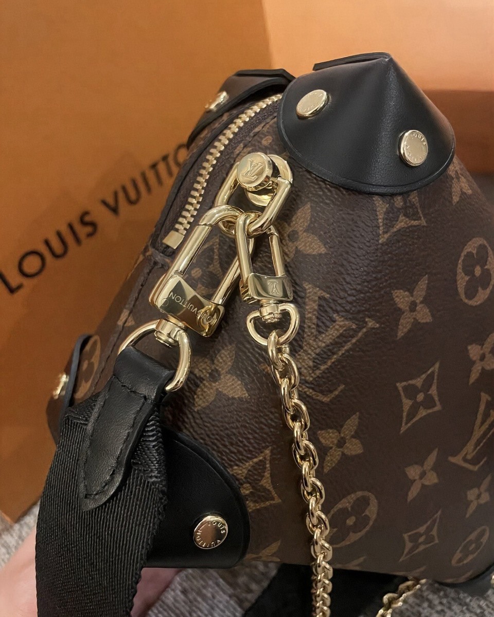 Louis Vuitton Petite Malle Souple Black/Gold Strap Shoulder Bag
