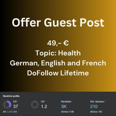 Backlink Exklusiver Gastbeiträg für Ihre Website im Bereich Gesundheit