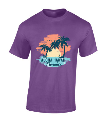 ALOHA HAWAII PARADISE HERREN T-SHIRT COOL SOMMER STRAND DESIGN KLEIDUNG NEU TOP