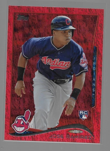 2014 Topps Series 2 Jose Ramirez rare RED HOT FOIL parallel RC rookie card #424