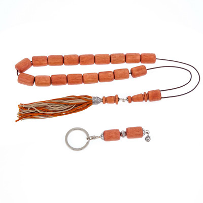 Set of Eucalyptus Wood, Worry Beads or Komboloi & Key Holder Ring - Handmade