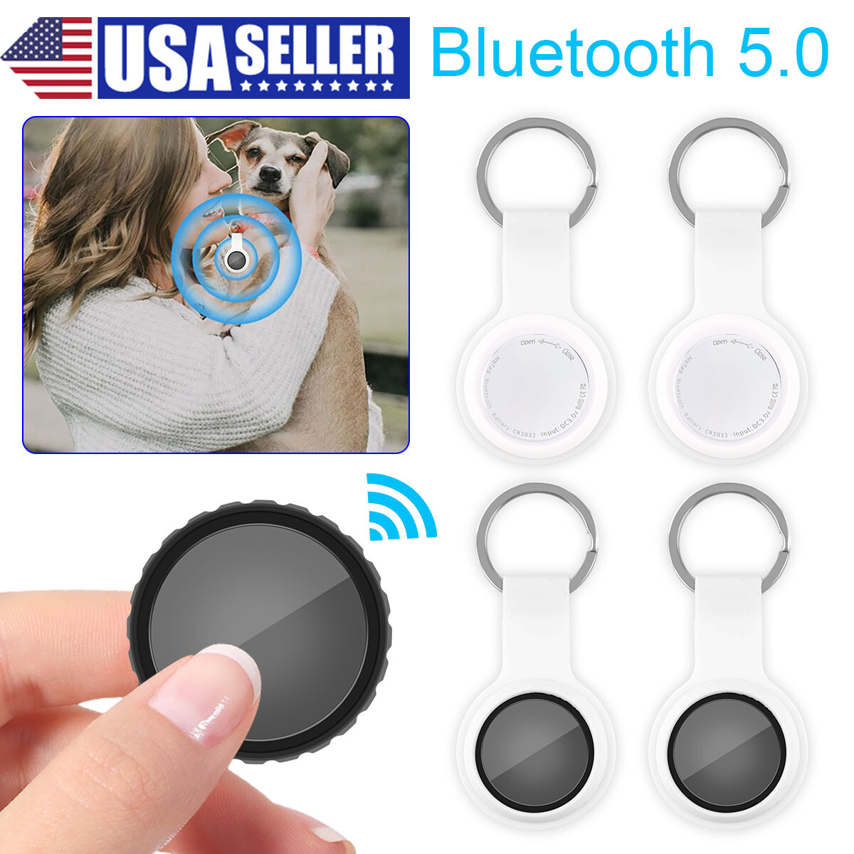 2X- Bluetooth Mini GPS Tracking Tag Key Child Pet Finder Tracker Location Device