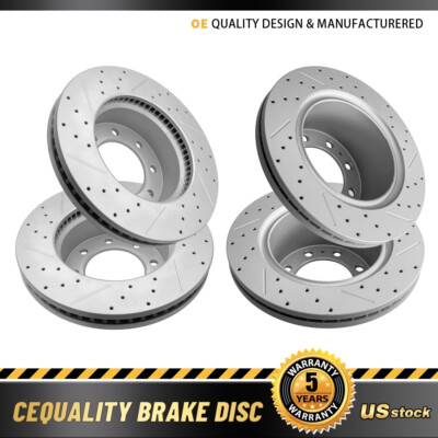 For Dodge Ram 2500 3500 1500 2011-2022 Front Rear Drilled Disc Brake Rotors Kit