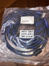 Premium 30ft Feet HDMI CABLE 1.4 BLURAY 3D HDTV XBOX LCD HD TV 1080P Blue Us New