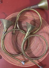 3 Vintage French Horn Brass Copper Bugle Hunting Circular Fox Trumpet Wall Decor