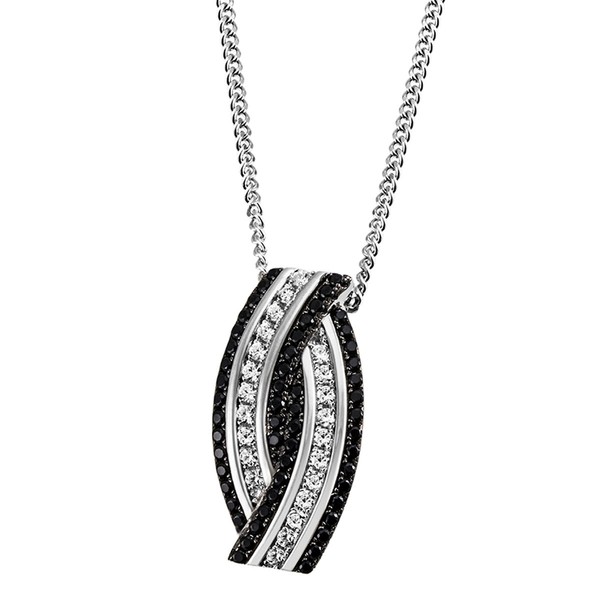 Goldmaid Collier Halskette Black & White 925Er Sterlingsilber Zirkonia Neu-image