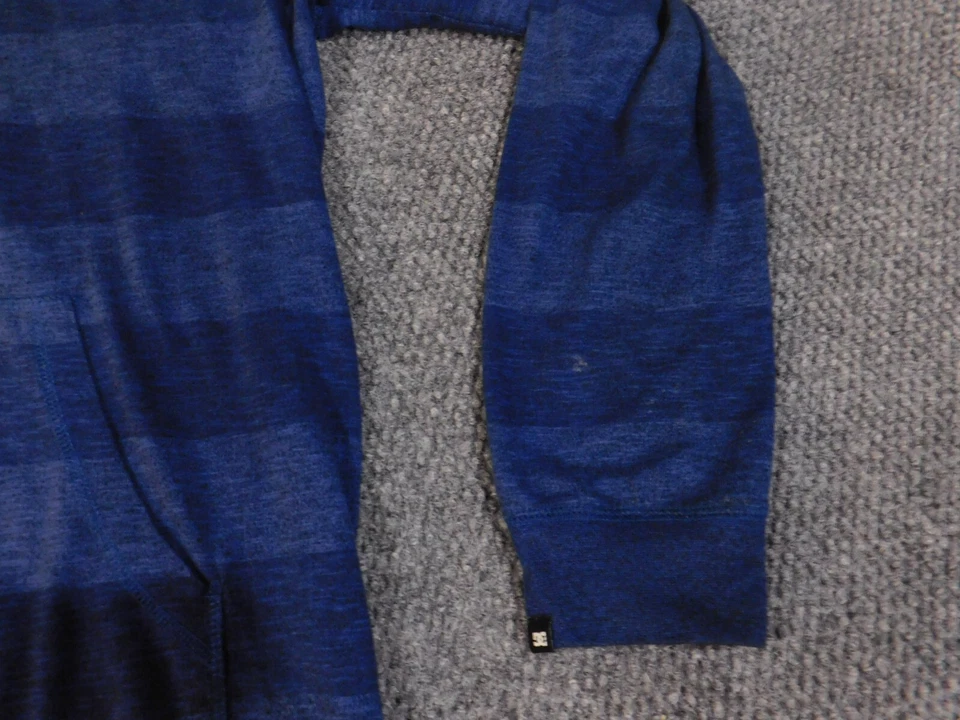 DC Shoes Sudadera con Capucha Grande Azul Y2K Para Hombres Cremallera Retro De Colección Patinador Rayas Grunge Foto 4 de 4