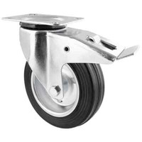 Rad Lenkrollen MöBelrollen Vollgummi Rollen 80/25-45 Mit Feststeller 3 StüCk