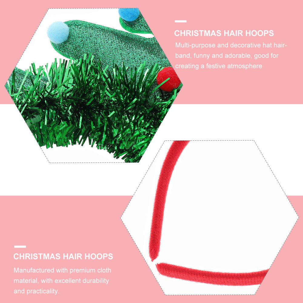 4 Pcs Fabric Christmas Headband Child Costume Hair Hoops Candy Cane