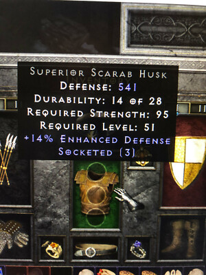 DIABLO 2: RESURRECTED  3OS Superior Scarab Husk FOR Enigma 541 DEFENSE   PC SC