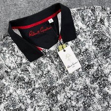 Robert Graham Men's RAINWATER Black Paisley Short Sleeve Polo Shirt XL NWT