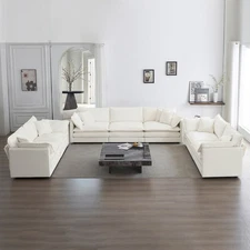 3 Piece Sofa Set Oversized Sofa Comfy Sofa Couch, 2 Pieces of 2 Seater and 1 Pie