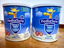 SET OF 2 - PediaSure Grow Gain Vanilla Shake Mix 14.1oz Exp 07/2027