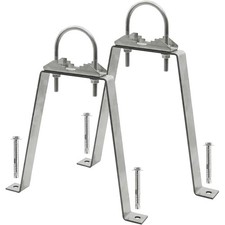 2Pack Heavy-Duty Antenna Wall Mount Kit, SS304 9Inch Mast Clamp with Brackets 