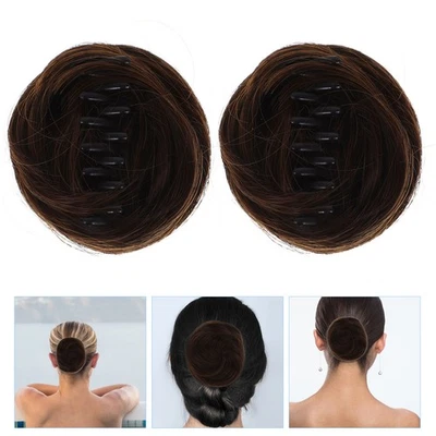 2 Pcs Pince À Chignon Cheveux Postiche Queue De Cheval Poiffure Pour Les Femmes - Photo 1/4