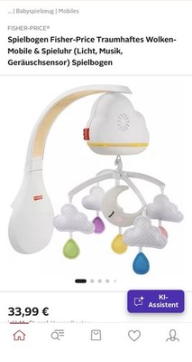Spielbogen Fisher-Price Traumhaftes Wolken-Mobile & Spieluhr (Licht, Musik, Gerä