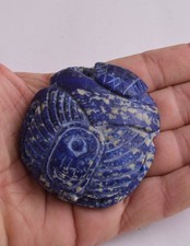 Egyptian Lapis Lazuli Scarab Beetle Carved Gemstone Carving 2.7" / 163 gram