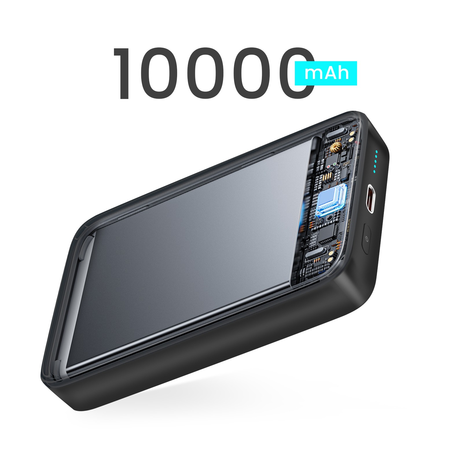 Chargeur portable 10000mAh charge rapide 20W et mini stand intégré pour téléphone
