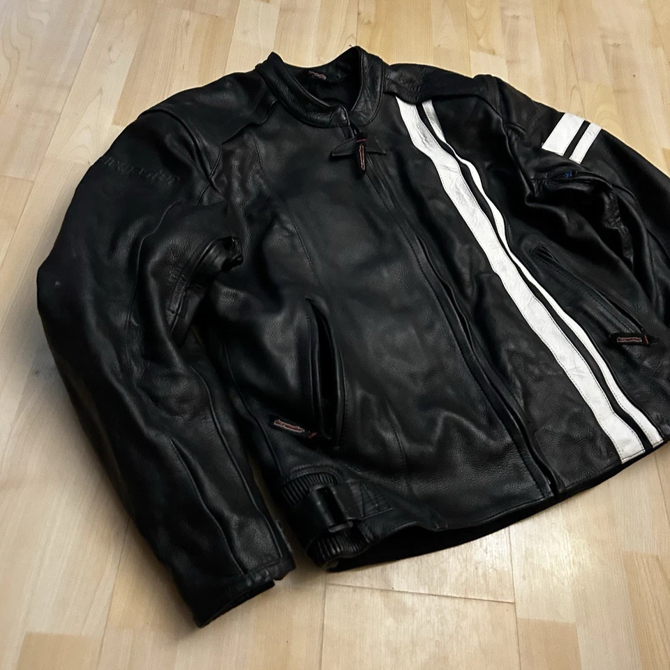 TourMaster Coaster Series III Men’s Leather Motorcycle Jacket Padded Size XL 46 - Image 4 of 4