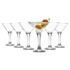 6x LAV Misket Martini Glasses Glass Party Cocktail Drinking Set 175ml Clear