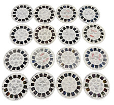 Vintage GAF View-Master 16 Out-of-Print Reels Lot TV Disney Travel w/Sleeve