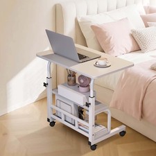 Adjustable Height Mobile Standing Desk w/ Wheels Portable Rolling Computer Table