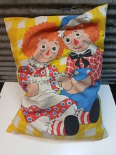 Vintage 19in X 15in Raggedy Ann Andy Standard Single Pillow Read Description