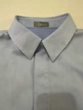 Men s Dior Long Sleeve Button Up Blue Cotton Dress Shirt Size 41