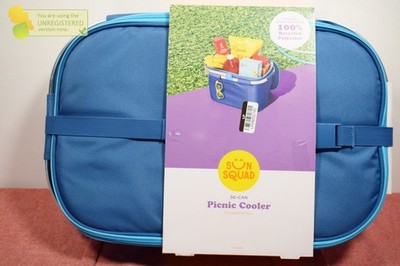 Sun Squad 36 Can Soft Sided Picnic Cooler Blue