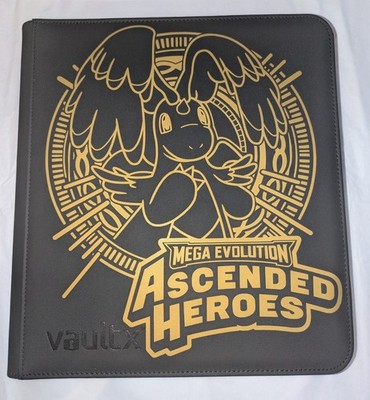 Vault X - 12 Pocket eXo-Tec Zip Binder Folder-Black Pokemon Ascended Heroes