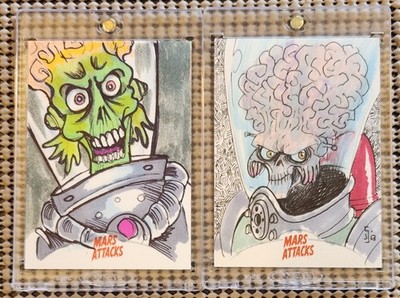 LOT 2: SKETCH CARDS 2013 MARS ATTACKS TOPPS LIMITED EDITION (1/1) DUNAWAY SNELL
