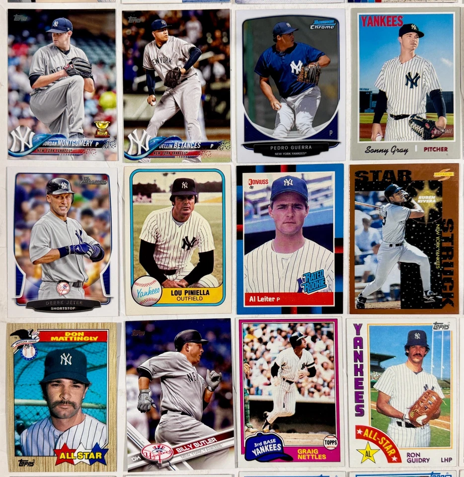 Lote de 64 tarjetas de béisbol de los Yankees de Nueva York MLB de los años 80-2000 Topps Fleer Donruss Foto 4 de 4