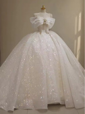 Glitter Wedding Dresses Sequins Beads Ball Gown Bridal Gowns Formal Lace Up
