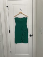 Betsy & Adam Women’s Strapless Dress Deep Green 10