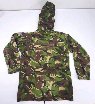 Vintage British Army DPM Camo Smock Combat Jacket Hooded Size 170